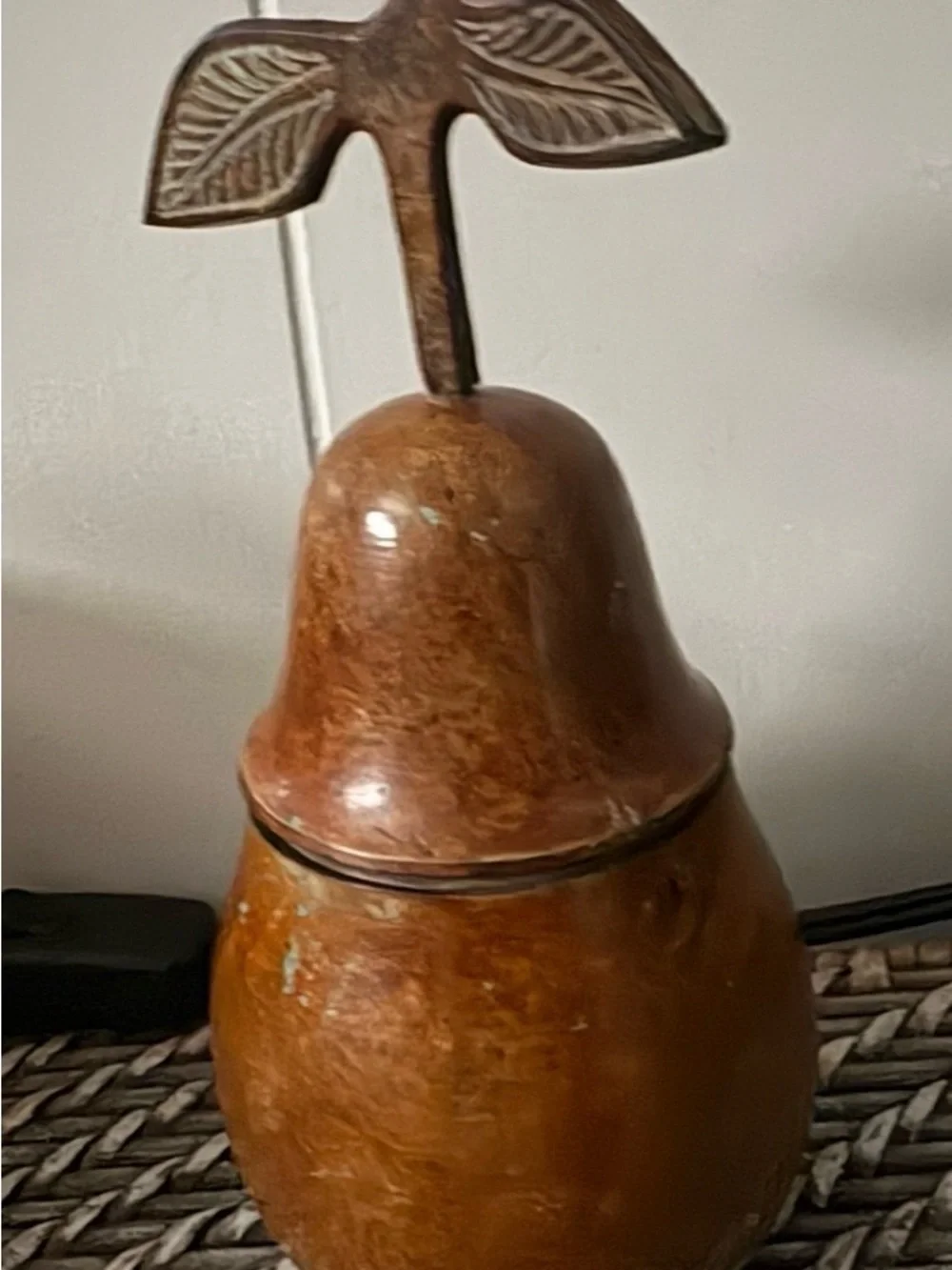 Metal Brown Pear-Shaped Decorative Candle Holder